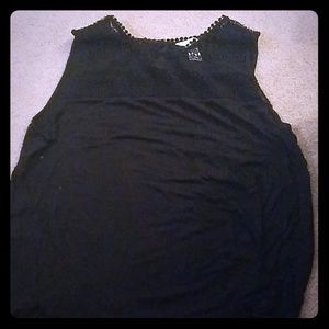Back tank top w/ decorative top